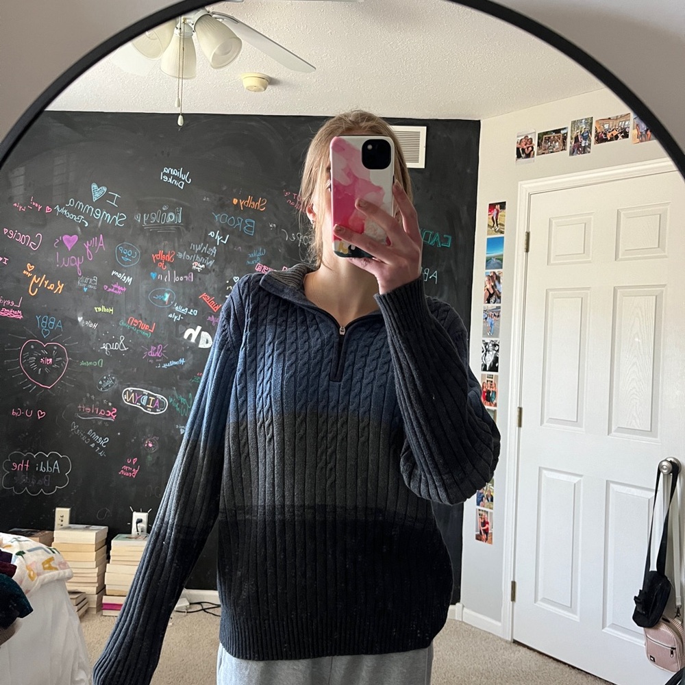 Women's Navy Cable Knit Sweater